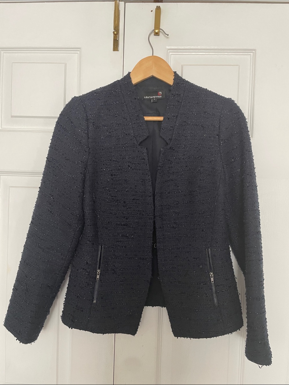 Likely Lauren Ralph Lauren Black Bouclé Zip-Pocket Blazer